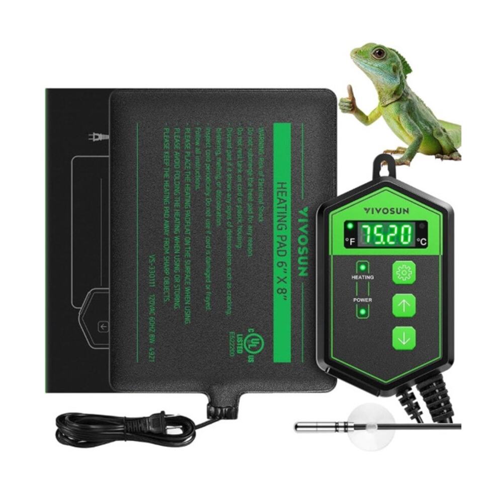 VIVOSUN Reptile Thermostat with 6x8 Inch Heating Pad